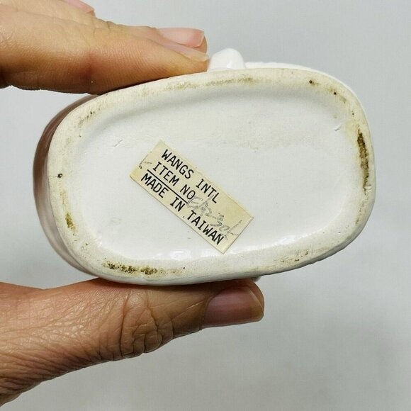 Vintage Wangs Trinket Box Basket Ceramic Woven Textured Jewelry Ring Pin Storage - Picture 2 of 10